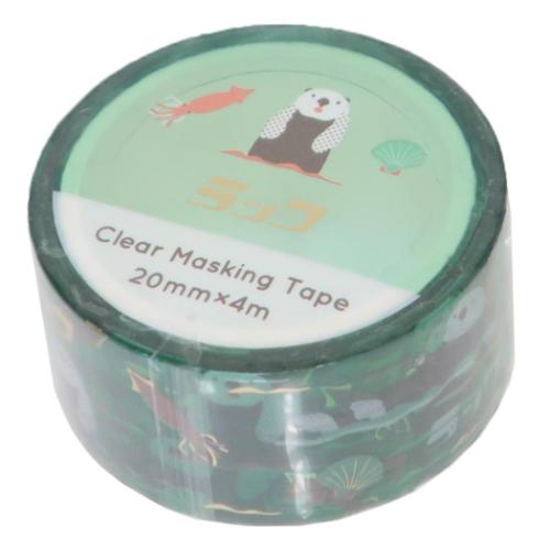 マスキングテープ アニマル百貨店 金箔クリアマスキングテープ 20mmマステ ラッコ どうぶつ Green Flash デコレーション 手帳デコ ラッピング メール便可 マシュマロポップ