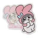 ダイカットシール ねこに転生したおじさんxサンリオキャラクターズ ステッカー プンちゃんとおじさん マイメロディ サンリオ ケイカンパニー デコシール スマホステッカー メール便可 マシュマロポップ
