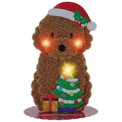 グリーティングカード CHRISTMAS メロディ JXPM34-4 クリスマスカード 立体 トイプードル サンリオ プレゼント ポップアップ メール便可 マシュマロポップ