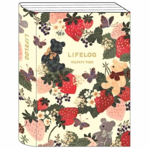 日記帳 Tomoko Hayashi B7ライフログ いちごとテディベア アニマル クローズピン ギフト雑貨 ガーリーイラスト メール便可 マシュマロポップ