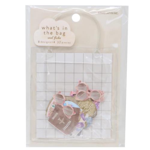 フレークシール WHAT‘SINTHEBAGシールフレーク 旅行好きのカバン カミオジャパン デコシール かわいい ..