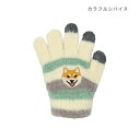 手袋 アニマルスマホ手袋 キッズ カラフルシバイヌ いぬ トモコーポレーション 防寒用品 子供用手袋 5本指タイプ ウォーマー雑貨 マシュマロポップ