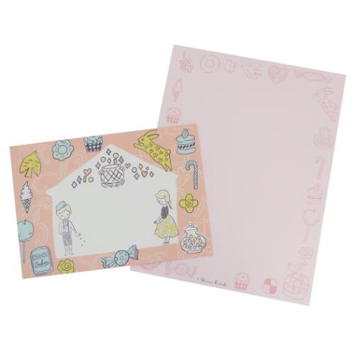 手紙セット Shinzi Katoh シンジ カトウ レターセット グリム童話 ヘンゼルとグレーテル 2 木野瀬印刷 便箋&封筒 かわいい メール便可 マシュマ...