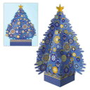 クリスマスカード レーザーカットカード 立体カード レーザー 箔ブルーツリー 日本ホールマーク Xmas メッセージカード メール便可 マシュマロポップ