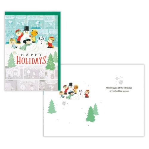 クリスマスカード スヌーピー SNUS コミック雪遊び ピーナッツ 日本ホールマーク Xmas メッセージカード メール便可 マシュマロポップ