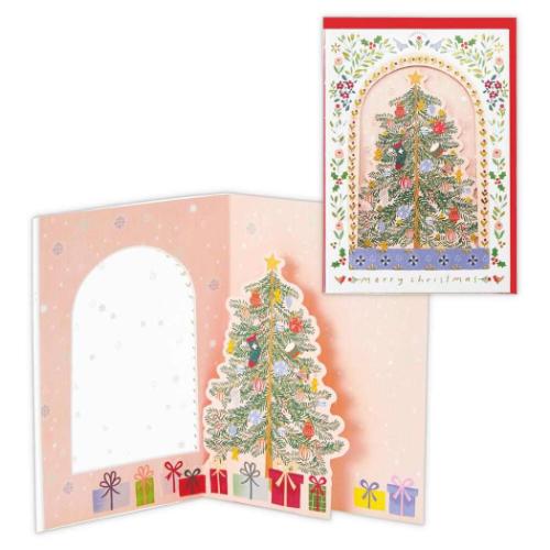 クリスマスカード クリスマスツリーカード 立体カード APETクリスマスツリー 日本ホールマーク Xmas メッセージカード メール便可 マシュマロポップ
