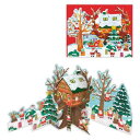 クリスマスカード 飾って楽しめるカード 立体カード 箔ツリーハウス 日本ホールマーク Xmas メッセージカード メール便可 マシュマロポップ