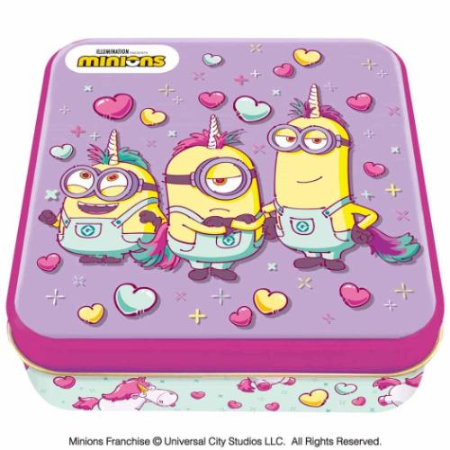 お菓子 チョコレート ミニオン チョコギフト缶 バレンタイン ユニバーサル映画 ハート 義理チョコ 友チョコ 自分チョコ マシュマロポップ【軽減税率】