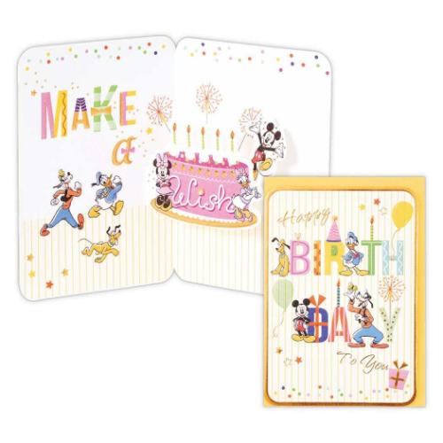 グリーティングカード ディズニー 誕生お祝い 立体カード DN仲間たち 3D文字バースデー 日本ホールマーク バースデーカード メッセージカード メール便可 マ...