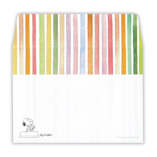 封筒 スヌーピー ひとことふたこと封筒 SN虹ストライプ3 ピーナッツ 日本ホールマーク ミニ封筒 ポチ袋..