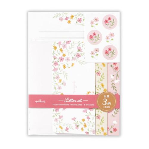手紙セット レターセット リトルガーデンブルーミング2 日本ホールマーク 便箋&封筒 かわいい メール便可 マシュマロポップ