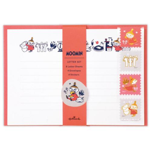 手紙セット ムーミン レターセット MOLHレッド Little Happiness 北欧 日本ホールマーク 便箋&封筒 かわいい メール便可 マシュマロポップ