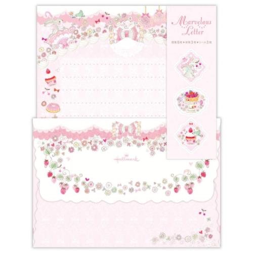 手紙セット レターセット マーベラスピンクスウィーツ 日本ホールマーク 便箋&封筒 かわいい メール便可 マシュマロポップ