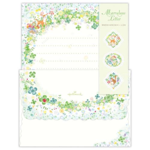 手紙セット レターセット マーベラスグリーンフォレスト 日本ホールマーク 便箋&封筒 かわいい メール便可 マシュマロポップ