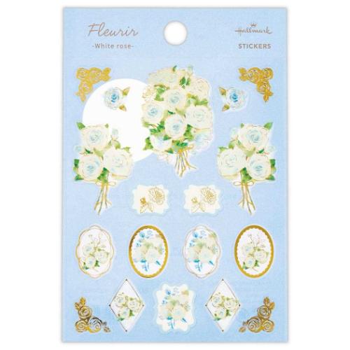 シールシート フルリール シール FLホワイトローズ 日本ホールマーク 手帳デコ デコシール 大人可愛い ..