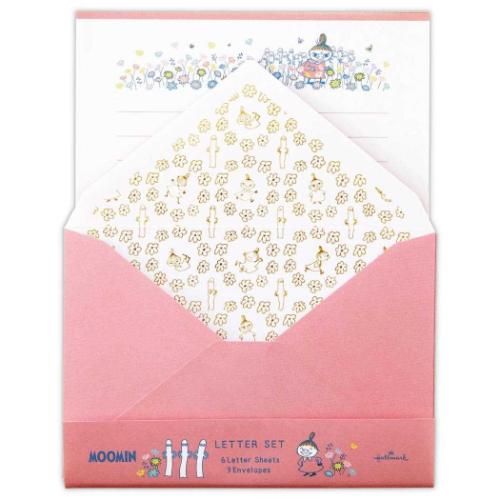 手紙セット ムーミン レターセット MOHNレッド Happy in Nature 北欧 日本ホールマーク 便箋&封筒 かわいい メール便可 マシュマロポップ
