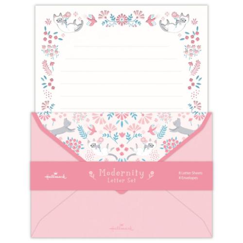 手紙セット レターセット モダニティーレターコーラルレッド 日本ホールマーク 便箋&封筒 かわいい メール便可 マシュマロポップ