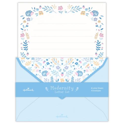 手紙セット レターセット モダニティーレタースカイブルー 日本ホールマーク 便箋&封筒 かわいい メール便可 マシュマロポップ