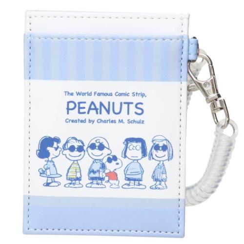 定期入れ スヌーピー コイル付きシングルパスケース みずいろ ピーナッツ マリモクラフト ICカードケー..