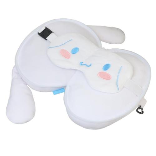 トラベルまくら シナモロール アイマスク付きトラベルクッション サンリオ ユニック 旅行 出張 移動 飛行機 新幹線 マシュマロポップ