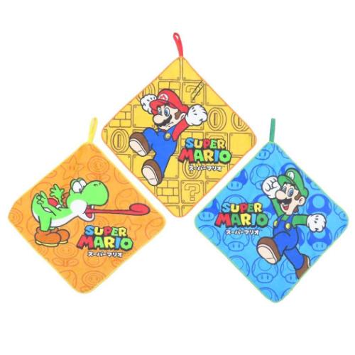 ループタオル スーパーマリオ レッツチャレンジ 3枚組 丸眞 入園入学準備雑貨 マシュマロポップ
