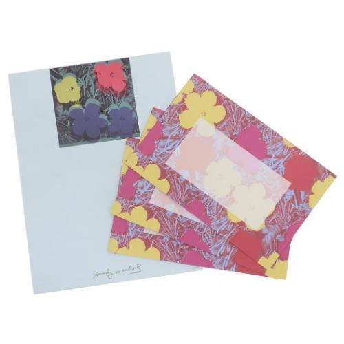 手紙セット アンディ ウォーホル レターセット フラワーズ APJ 便箋 封筒 アートメール便可 マシュマロポップ