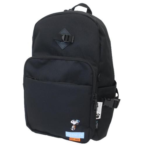 デイパック スヌーピー RE-PET スクリュック BK BLネーム ピーナッツ マリモクラフト バックパック マ..