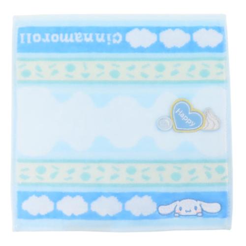 ミニタオル シナモロール シャーリングジャガードハンカチタオル オーガニックコットン シナモンケーキ..