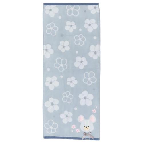 フェイスタオル くまのがっこう シャーリングロングタオル オーガニックコットン フラワーストリート ..