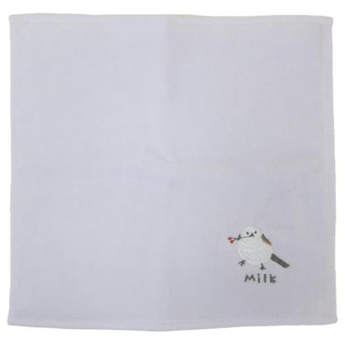 ミニタオル アニマル刺繍タオルハンカチ ミルク アニマル ミントイン 汗拭きタオル かわいい メール便可 マシュマロポップ