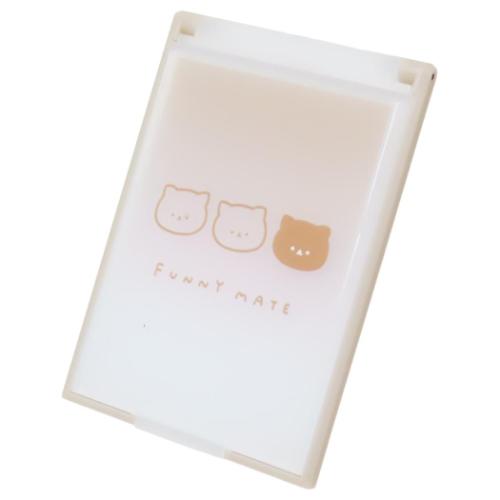 手鏡 カードミラーS FUNNY MATE ネコ カミオジャパン コンパクトミラー かわいい メール便可 マシュマ..