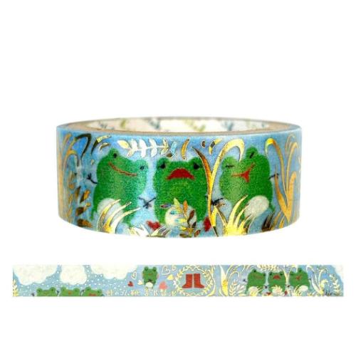 マスキングテープ 宮沢賢治幻燈館 きらぴかマスキングテープ 蛙のゴム靴 シール堂印刷 デコレーション ..