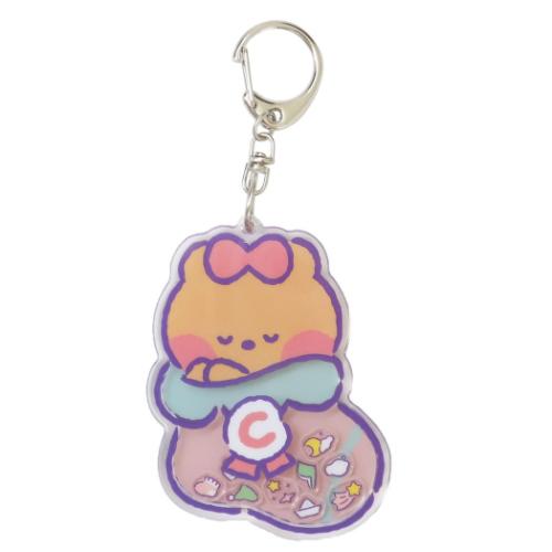 【50%OFF】 キーリング LINE FRIENDS minini シャカシャカアクリルキーホルダー チョニニ サンタン ア..