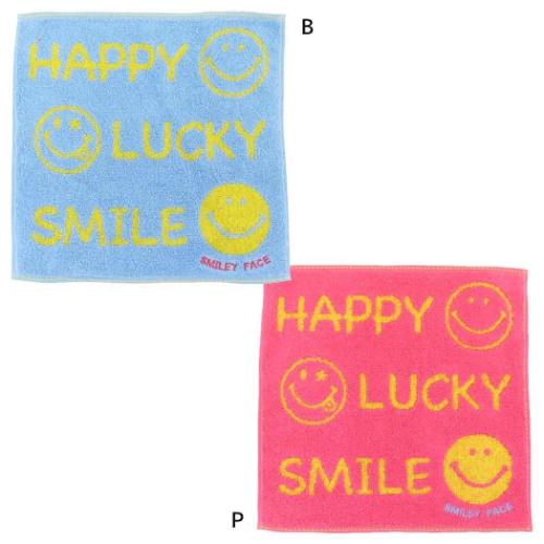 ミニタオル スマイリーフェイス タオルチーフ ニコトーク Smiley Face 日繊 汗拭きタオル ハンカチタオル メール便可 マシュマロポップ