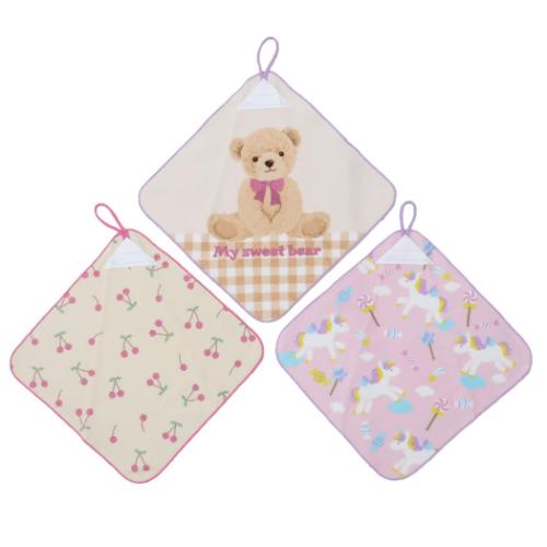 ループタオル ループ付きタオル 3枚組 ハーティー 林タオル 入園入学準備雑貨 かわいい メール便可 マ..