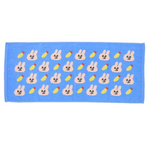 フェイスタオル BUNNI KONBINY プリントロングタオル モグちゃんとえび天 犬飼タオル 新生活準備 かわ..