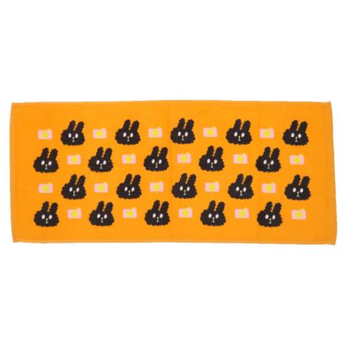 フェイスタオル BUNNI KONBINY プリントロングタオル クロくんとカメラ 犬飼タオル 新生活準備 かわい..
