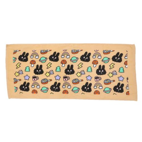 フェイスタオル BUNNI KONBINY プリントロングタオル クロくんと目玉焼き 犬飼タオル 新生活準備 かわ..