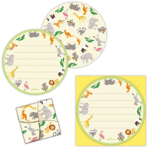 メッセージシート ミニレターシート 10枚入 アニマル 日本ホールマーク 手紙 レター メッセージ 手渡し 一言メモ メール便可 マシュマロポップ