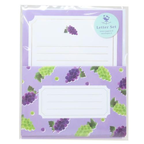 手紙セット colorfruits レターセット grape Green Flash 便箋&封筒 かわいい メール便可 マシュマロポップ