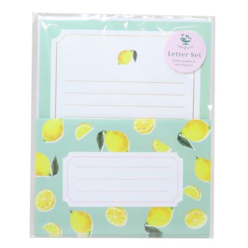 手紙セット colorfruits レターセット lemon Green Flash 便箋&封筒 かわいい メール便可 マシュマロポップ