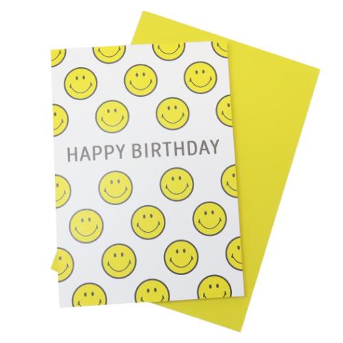 グリーティングカード スマイリーフェイス メッセージカード バースデー GE-110 Smiley Face アクティブコーポレーション 封筒付き メール便可 ...