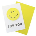 グリーティングカード スマイリーフェイス メッセージカード FOR YOU GE-112 Smiley Face アクティブコーポレーション 封筒付き メール便...