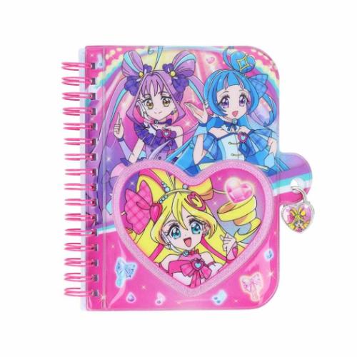 鍵付きミニノート キミとアイドルプリキュア キラキラはーとな手帳 サンスター文具 新学期準備文具 幼稚園 小学生 女の子向け アニメメール便可 マシュマロポップ