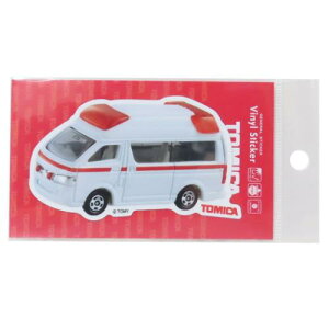 ダイカットシール トミカ ダイカットビニールステッカー トヨタ ハイメディック救急車 TOMICA ゼネラルステッカー デコシール メール便可 マシュマロポップ