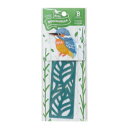 ブックマーク BIRD BOOKMARKER 刺繍しおり リーフ柄 カワセミ ヒサゴ しおり かわいい メール便可 マシュマロポップ