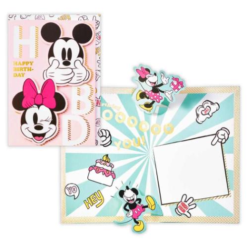 グリーティングカード ミッキーマウス ミニーマウス 誕生お祝い 立体カード DNMM HBD ディズニー 日本ホールマーク バースデーカード メール便可 マシュ...