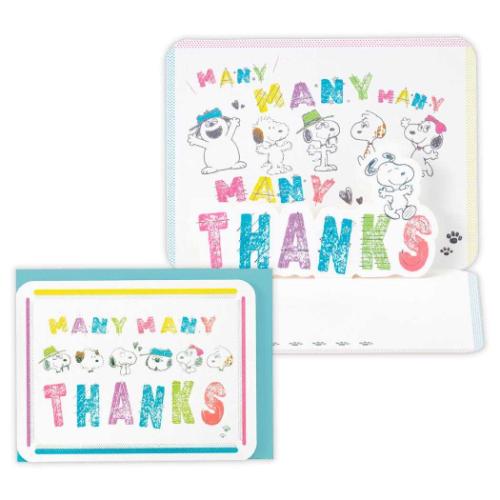 グリーティングカード スヌーピー ありがとう 立体カード SNサンキュー文字 ピーナッツ 日本ホールマーク サンキューカード メッセージカード メール便可 マシ...