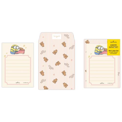 手紙セット ミニオンズ ミニレターセット MNボブ&ティム ユニバーサル映画 日本ホールマーク 手渡し手紙セット 便箋&封筒 メール便可 マシュマロポップ