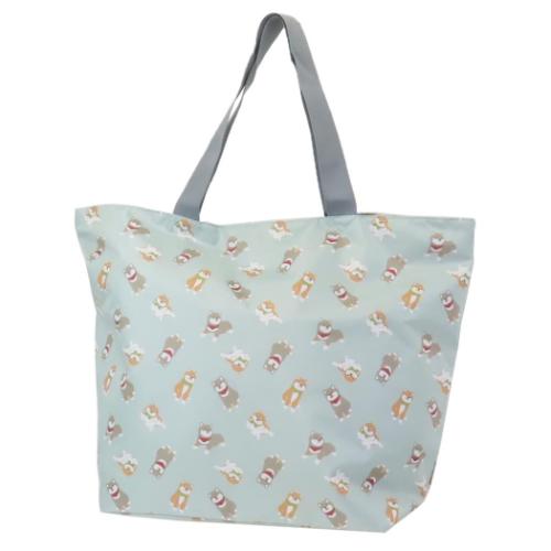 エコバッグ ビッグトートバッグ コータくん＆くろまめ いぬ ミントイン 大容量 旅行かばん お買い物かばん ショッピングバッグ マシュマロポップ